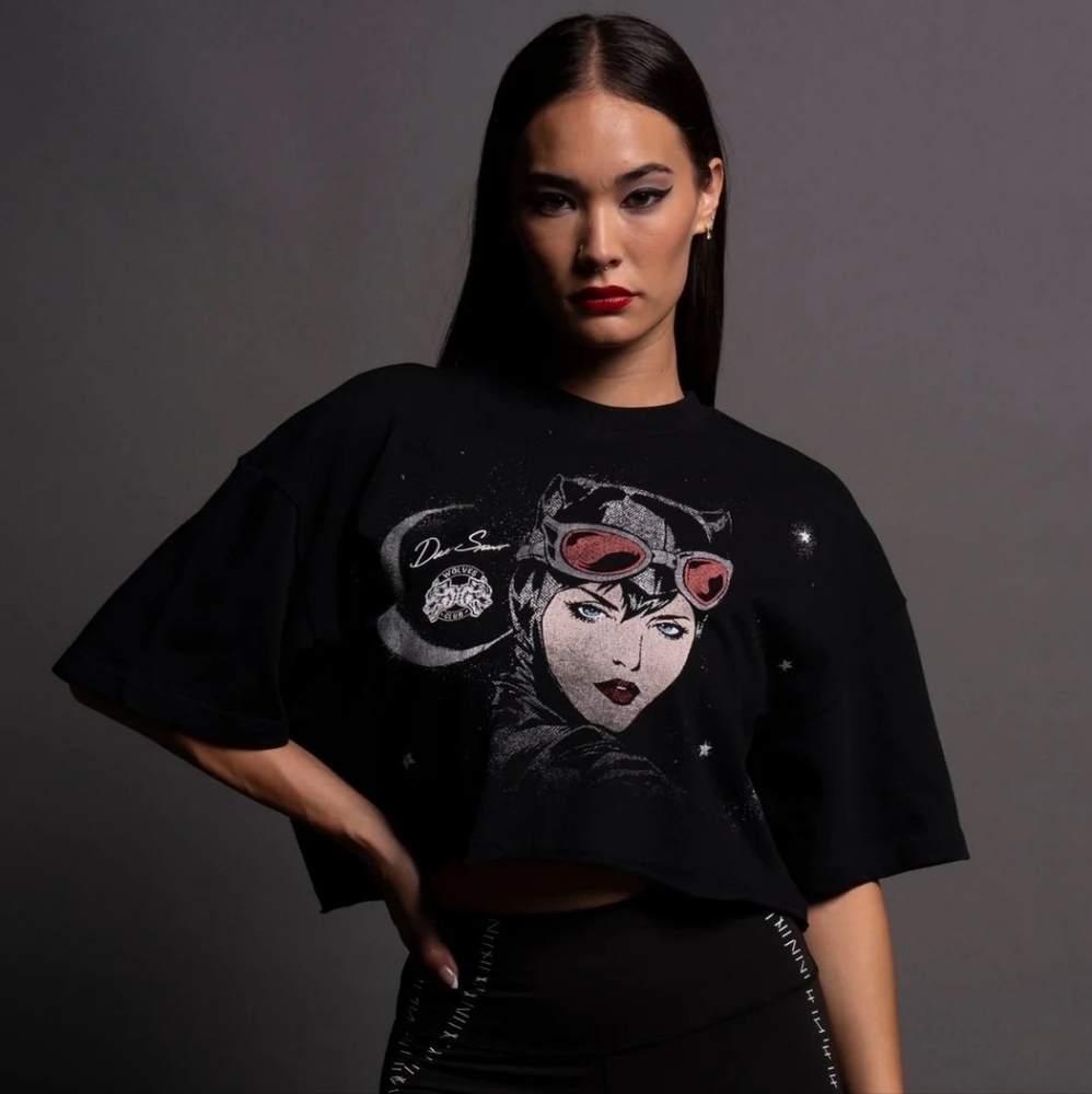 Darc Sport Catwoman Crop Oversized Tee, Small